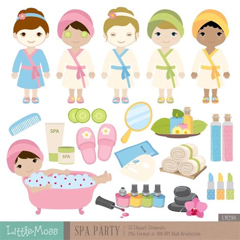 Spa Party Digital Clipart Etsy Spa Party Kids Spa Party Girl Spa
