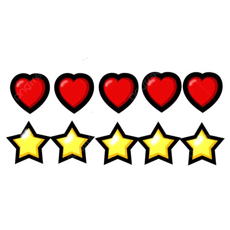 5 Star Rating Clipart Vector 5 Love And Stars Aesthethic Love Star