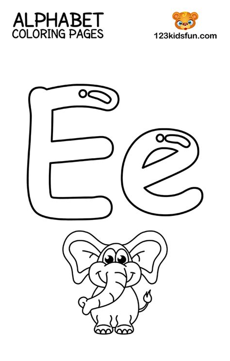 Letter E Coloring Pages Preschool Alphabet