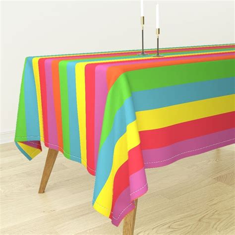 Neon Hawaiian Rainbow Rectangular Tablecloth Spoonflower Table