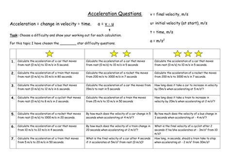 A boeing 747 jumbo jet with 400 mass of the jet = 812,300 lbs. Differentiated Worksheet on Calculating Acceleration ...