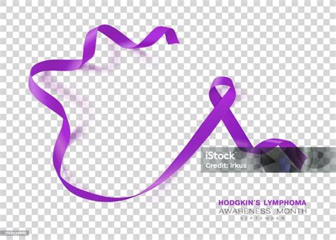 Hodgkins Lymphoma Awareness Month Violet Color Ribbon Isolated On