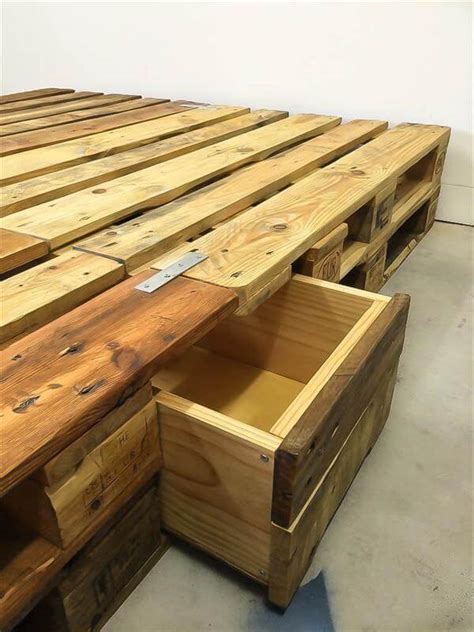 99 pallet ideas discover pallet furniture plans and pallet ideas made from 100% recycled wooden pallets for you. Whole EURO Pallet Bed with Storage Drawers - 101 Pallets