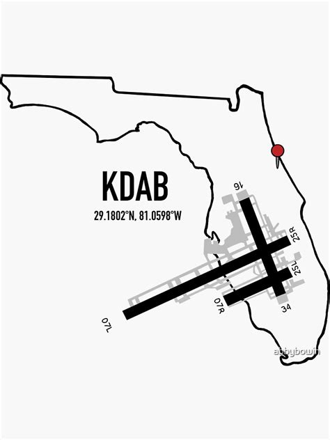 Kdab Daytona Beach Airport Diagram Sticker For Sale By Abbybowin