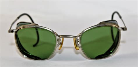 1940s green lens aviator glasses safety glasses