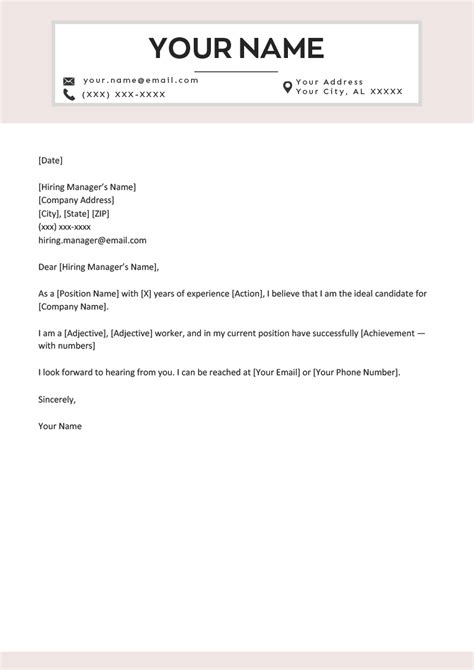 Now that we've covered the first. A fill-in-the-blanks short cover letter template | Cover ...