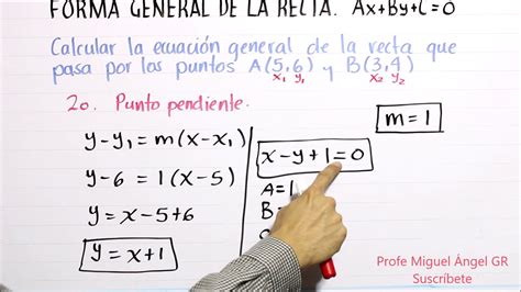 B215 Ecuación General De La Recta A Partir De Dos Puntos Axbyc0