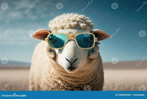 Funny Sheep Wearing Sunglasses Stock Illustration Illustration Of