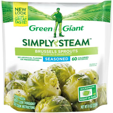 Green Giant Simply Steam Seasoned Brussels Sprouts 9 Oz Bag