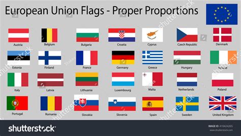 Flags European Union Eu Member States Stock Vector Royalty Free 410424265