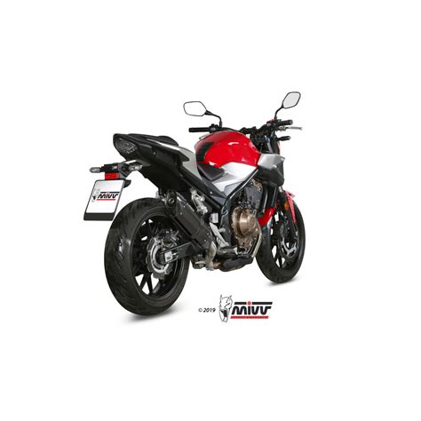 Silencieux MIVV Suono Steel Black Casquette Carbone Honda CB500F