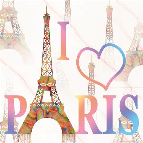 I Love Paris Mixed Media Painting By Georgeta Blanaru