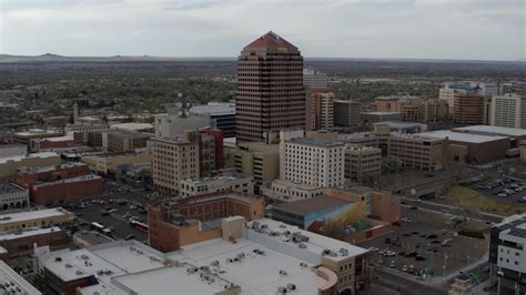 57k Stock Footage Aerial Video Wide Orbit Of Albuquerque Plaza High