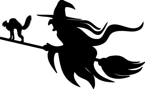 Witch On A Broom Silhouette At Getdrawings Free Download