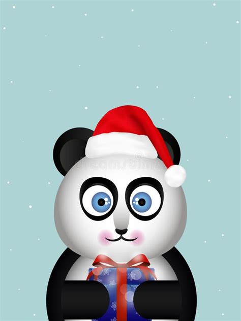 Panda Wearing Santa Hat In Winter Stock Vector Illustration Of Design