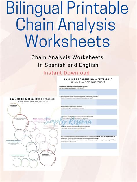 Bilingual Chain Analysis Worksheet Dbt Link Analysis Cbt Etsy Dbt Worksheets