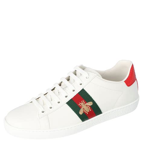 Gucci White Leather Embroidered Bee Ace Low Top Sneakers Size 39 Gucci