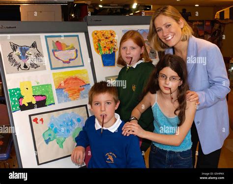 Celebrity Smiling Arms Round Children Posing Art Hi Res Stock