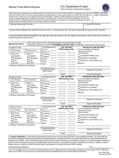 2022 Form Dol Owcp 957fill Online Printable Fillable Blank Pdffiller