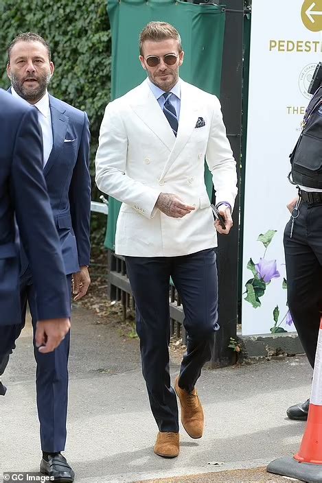 David Beckham At Wimbledon London July 9 2021 Star Style Man