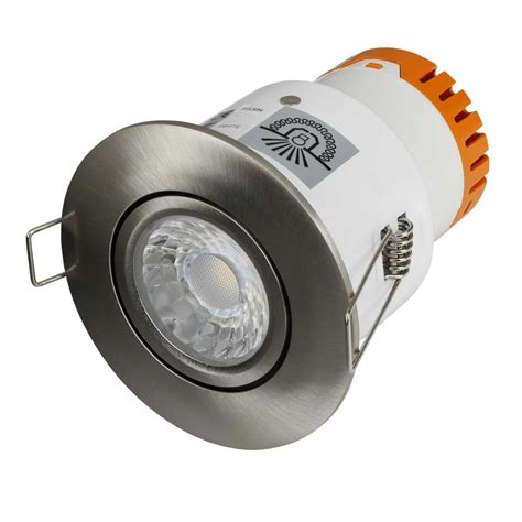 Aurora E8 8w Led Fire Rated Dimmable Adjustable Downlight Satin Nickel