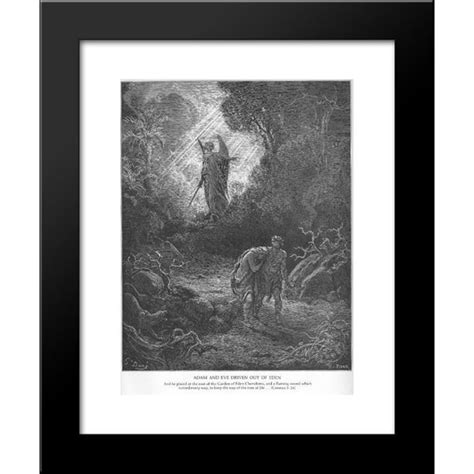 Adam And Eve Are Driven Out Of Eden 20x24 Framed Art Print By Gustave
