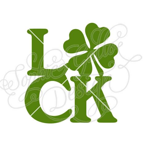 St Patricks Lucky 4 Leaf Clover Svg Dxf Png Digital Download File