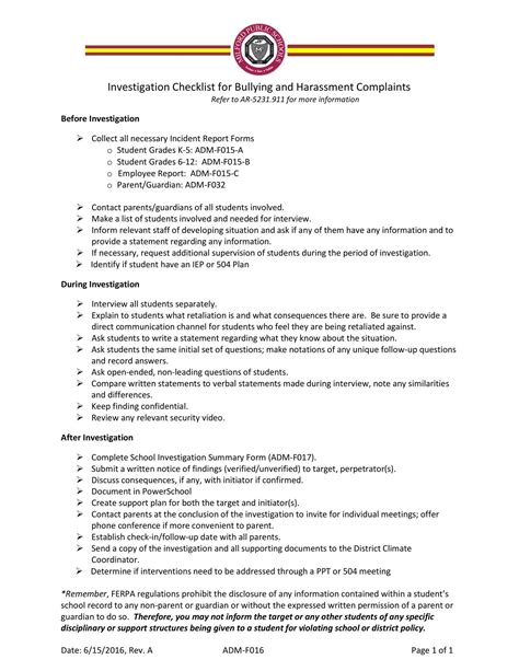12 Harassment Investigation Checklist Examples Pdf Within Sexual