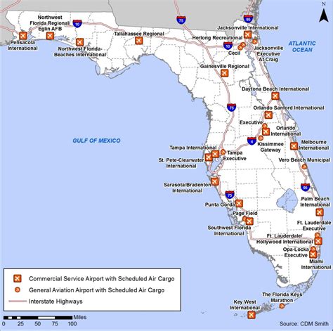 Airports In Florida Map Wells Printable Map