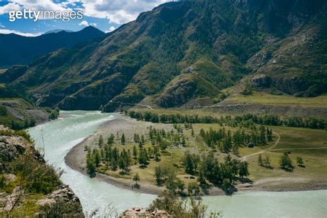 Confluence Of The Chuya And Katun Rivers Along The Chuysky Tract Altai