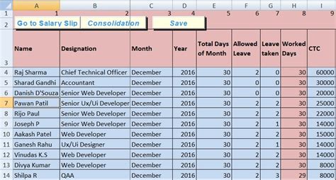 Download Salary Sheet Excel Template Exceldatapro