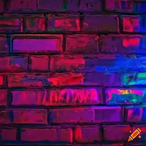 Neon Trippy Brick Wall Background On Craiyon