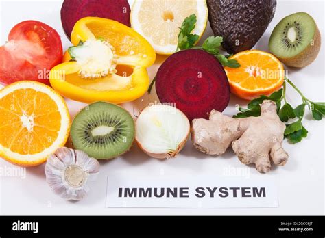 Inscripci N Sistema Inmunol Gico Frutas Frescas Maduras Saludables Y Verduras Que Contienen