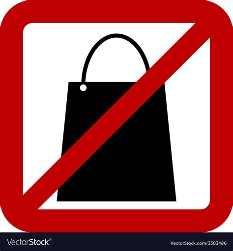 No Shopping Bag Sign Royalty Free Vector Image