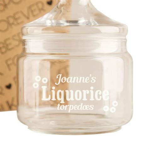 Personalised Liquorice Torpedoes Glass Sweet Jar Christmas Or Birthday