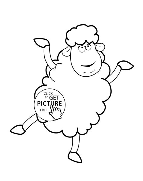 Funny Sheep Cartoon Animals Coloring Pages For Kids