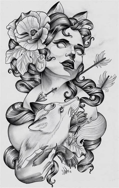Girl Tattoo Design Эскизы Рисунки Наброски и Татуированные девушки
