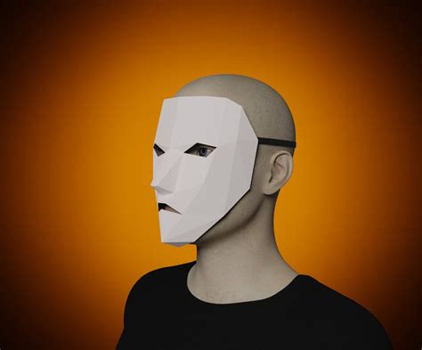 Low Poly Face Mask Papercraft 3d Polygonal Diy Masquerade Etsy Diy