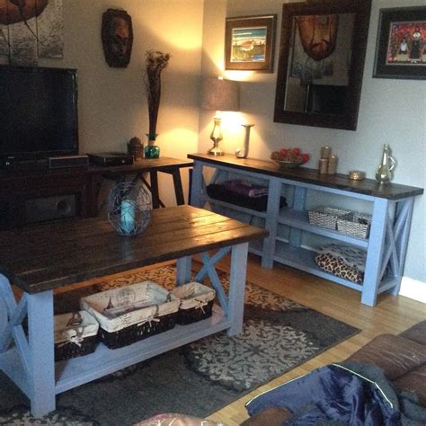 Rustic X Coffee Table And Rustic X Console Table Ana White