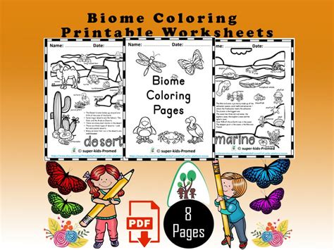 Biome Coloring Pagesprintable Science Coloring Page Etsy