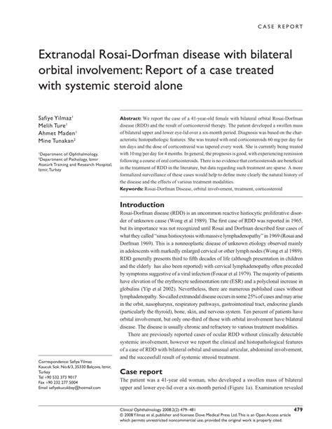 Pdf Extranodal Rosai Dorfman Disease With Bilateral Orbital