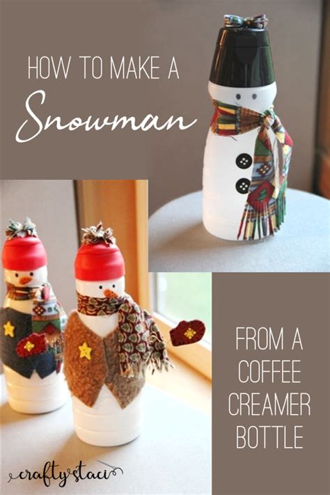 Create A Charming Snowman With A Coffee Creamer Bottle