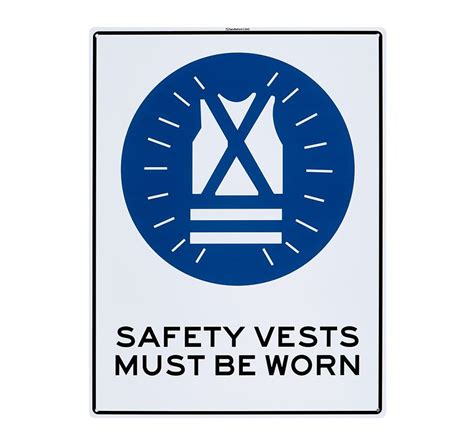safety vests must be worn large sign 450x600x1mm polypropylene online kg electronic