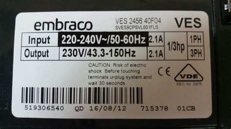 1pcs New Refrigerator Inverter Embraco Ves 2456 40f04 00 F 00 For