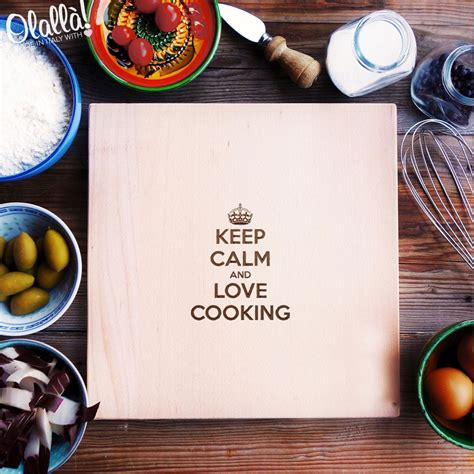 Tagliere Personalizzabile Keep Calm And Love Cooking Olallà