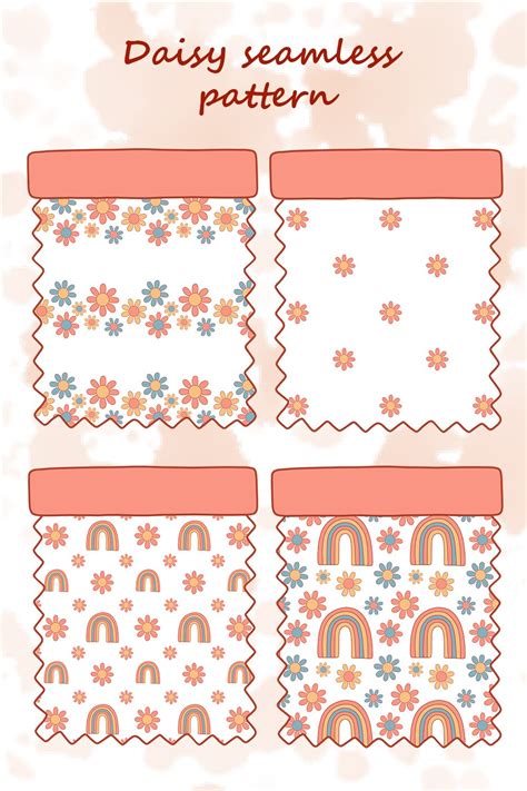 Groovy Daisy 8 Seamless Patterns In Ai Eps 2023453