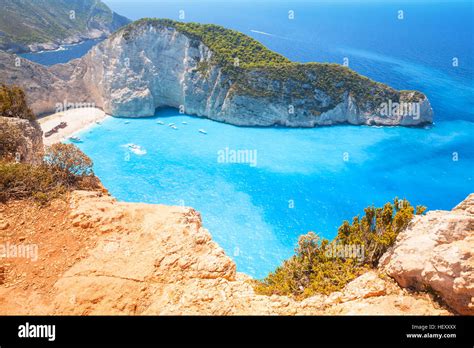 Ship Wreck Beach Navagio Bay The Most Famous Natural Landmark Of