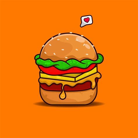 Vector Burger Vector Cartoon Art Illustration On Isolated Background 17779042 Vector Art At Vecteezy