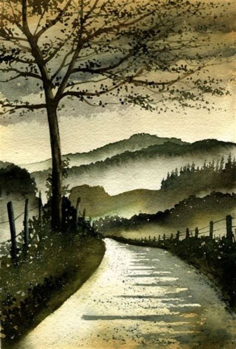 40 Easy Watercolor Landscape Painting Ideas For Beginners Feminatalk