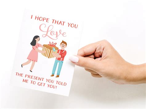 cute greeting card i hope you love the present you told me to etsy